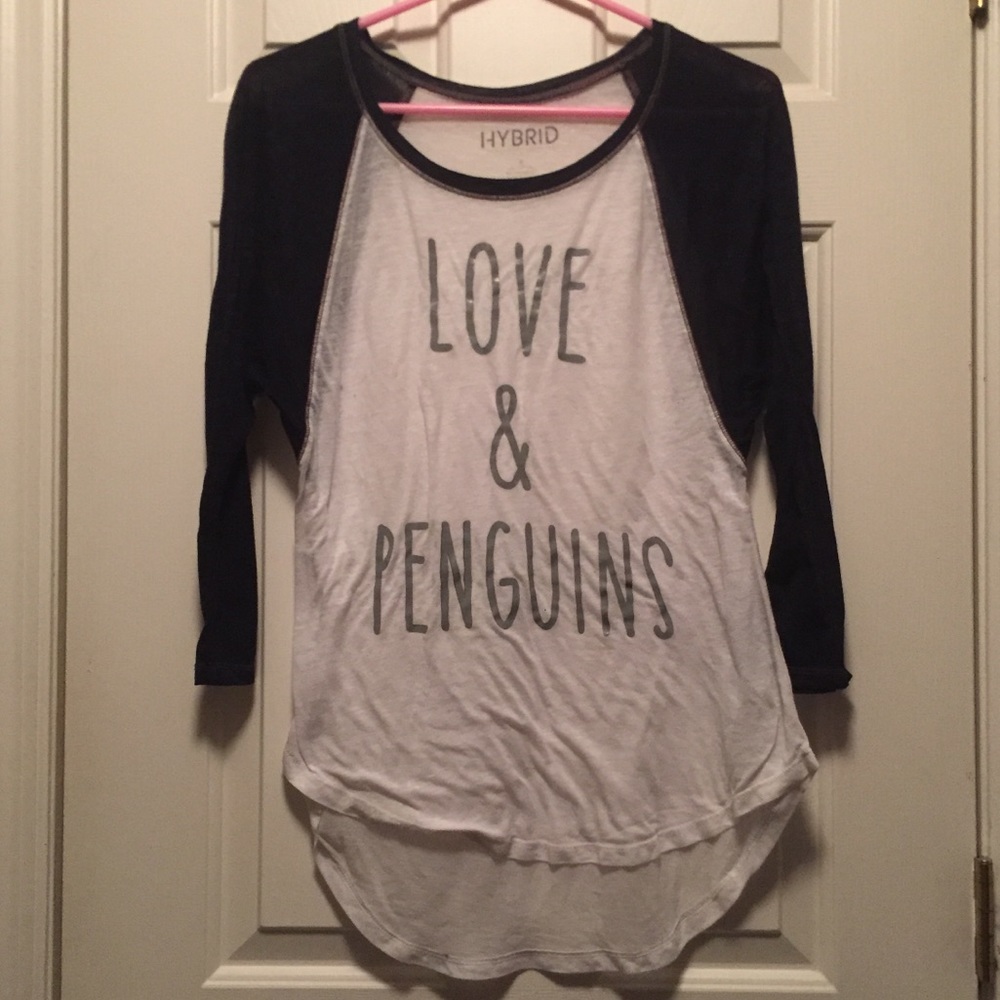 *Hybrid Love & Penguins Long Sleeve Shirt Size Sm